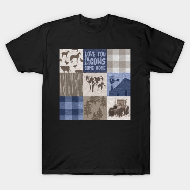 Til the cows come home - navy T-Shirt by SugarPineDesign